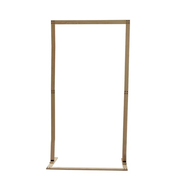 Træbryllupsbue, 2,1 m høj, elegant retrodesign,3,77x6,99 fod, Træfarve