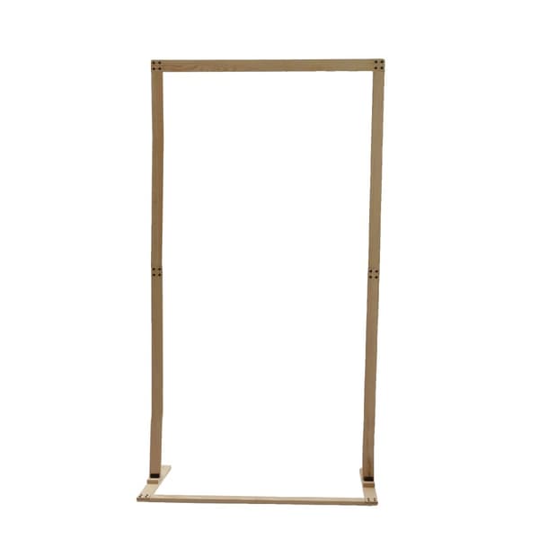 Træbryllupsbue, 2,1 m høj, elegant retrodesign,3,77x6,99 fod, Træfarve