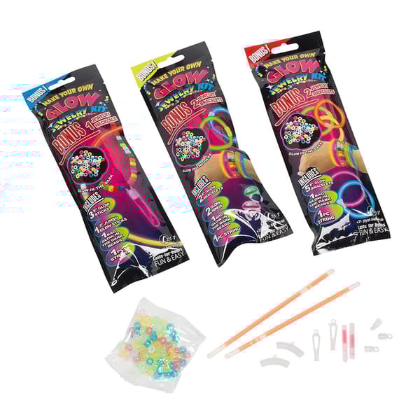 Glow in the Dark-smykkesæt - armbånd, halskæder og ringe, der lyser i mørket