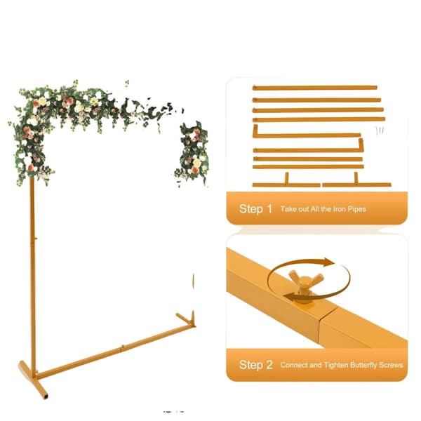 Bryllupsbue Stativ, Høj Stabilitet, Elegant Guld Finish,M