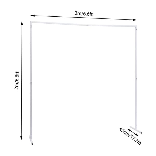 Bröllopsbåge Ställning, 2m x 2m, Vit, Fristående,L, Vit 2m x 2m