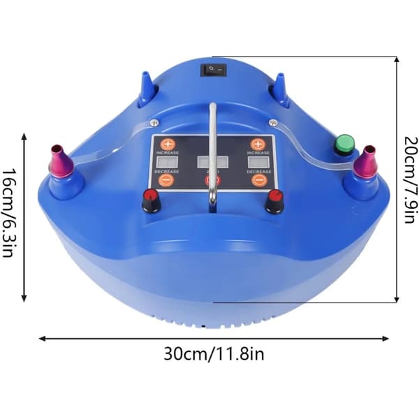 Elektrisk Ballongpump, Tidsinställningsfunktion, 1200 W Effekt,Blå