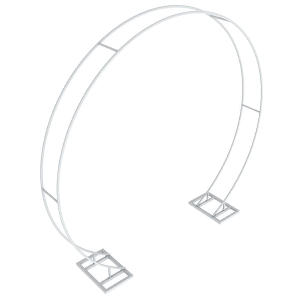 Backdrop Stand, Bryllupsbue til Begivenheder, Hvid Metalramme,L (96x84,6 tommer), Hvid