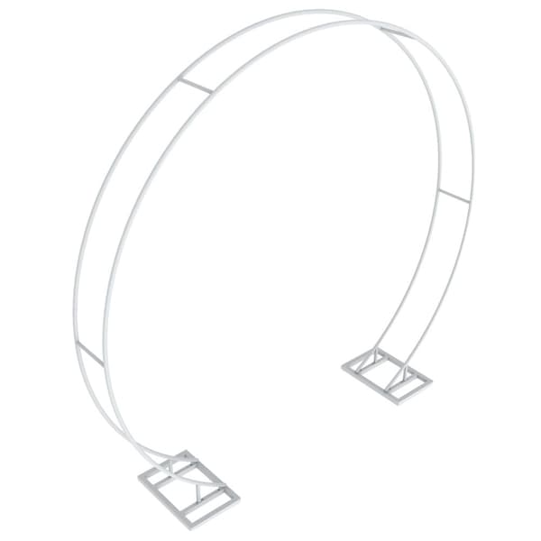 Backdrop Stand, Bryllupsbue til Begivenheder, Hvid Metalramme,L (96x84,6 tommer), Hvid
