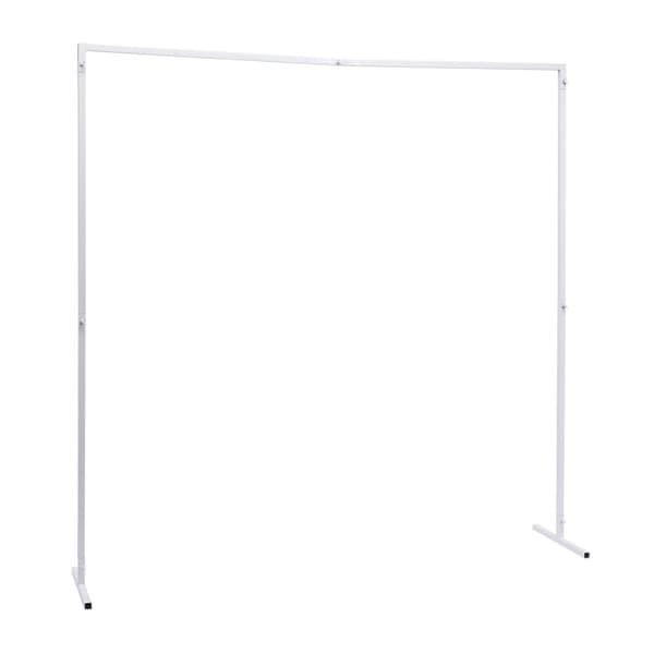 Bryllupsbue Stativ, Justerbar Højde, Fritstående,6.6x6.6ft, Hvid