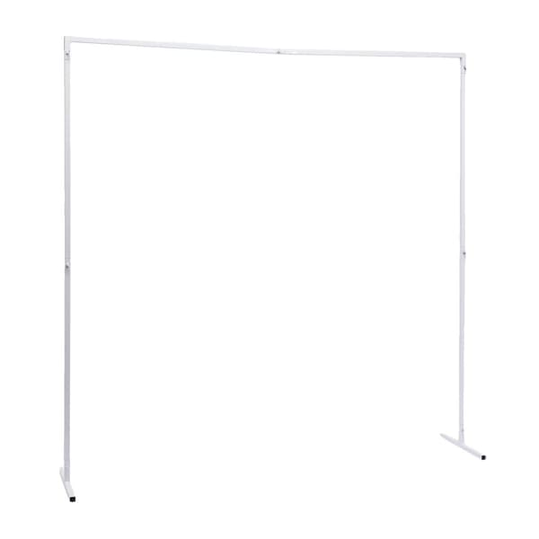Bryllupsbue Stativ, Justerbar Højde, Fritstående,6.6x6.6ft, Hvid