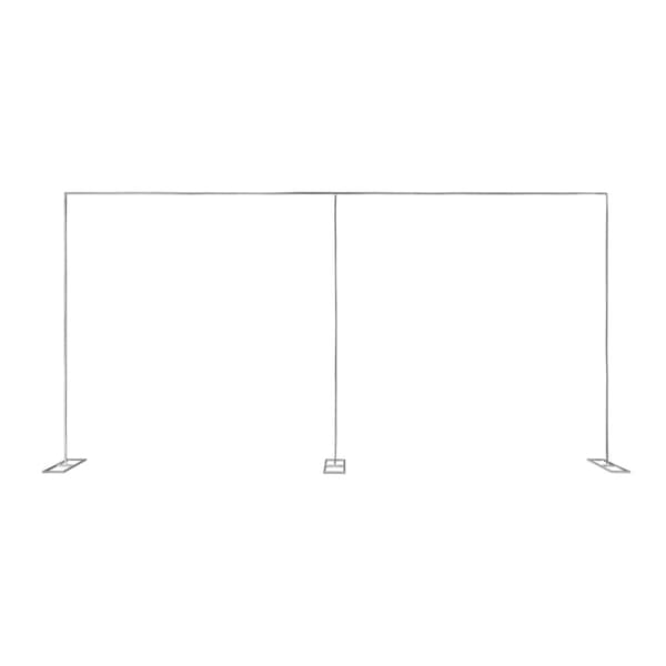 Bryllupsbue Baggrundsstativ, Robust Metalramme, 6m x 3m Størrelse,6m 20ft, Sølv