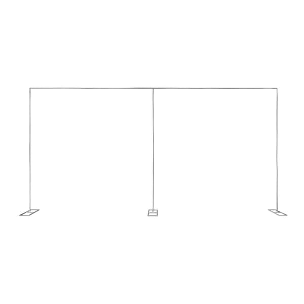 Bryllupsbue Baggrundsstativ, Robust Metalramme, 6m x 3m Størrelse,6m 20ft, Sølv