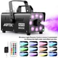 Pikkukuva 2 / 2: Värikäs savukone, 12 RGB-valovaikutusta, kevyt ja kannettava,Eu plug in Finnish is "Eu-plugi", musta