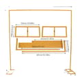 Miniatyrbillede 1 af 2: Bryllupsbaggrundsstativ, 2,4m x 2,4m størrelse, guld farve, moderne firkantet design,6.7ft, SOM VIST