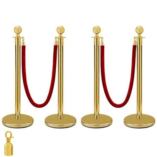 Køestolper, Holdbare Rustfrit Stål, Elegant Fløjlssnor,B