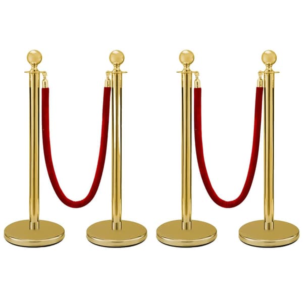 Køestolper, Holdbare Rustfrit Stål, Elegant Fløjlssnor,B
