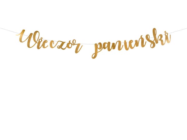 Banner Polterabend, guld, 150x21,5 cm (1 æske / 50 stk.)