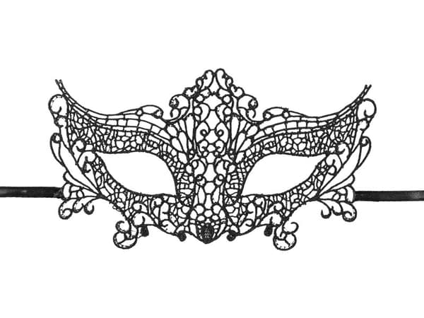 Karnevalmask i spets, svart, 20 x 11 cm
