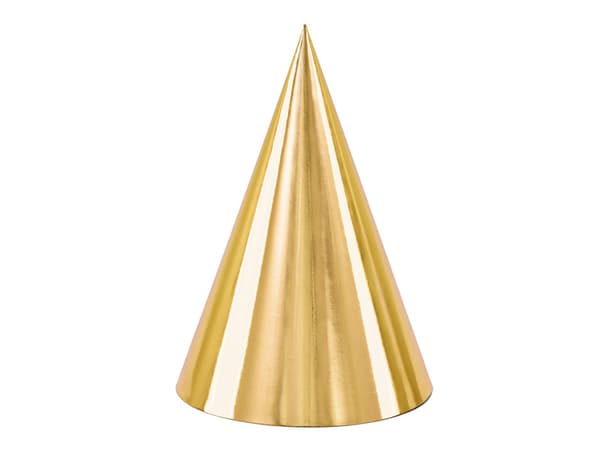Hætter, guld, 16 cm (1 karton / 50 pakker) (1 pakke / 6 stk.)