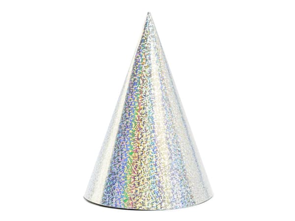 Holografiset korkit, hopea, 16 cm (1 pkt / 50 pakkausta) (1 pkt / 6 kpl)