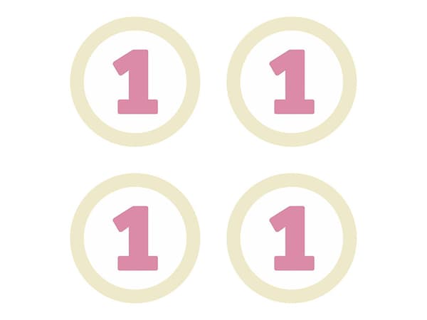 Koristeet 1, vaaleanpunainen, 5,5 cm (1 pakkaus / 4 kpl)