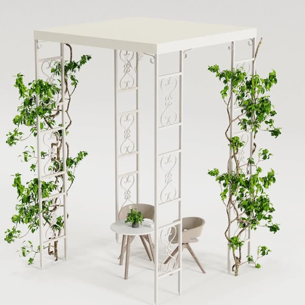 Bryllup Chuppah til bryllup, mælkehvid, holdbar metal konstruktion, alsidig dekoration,Mælkehvid, Ekstra ekstra stor