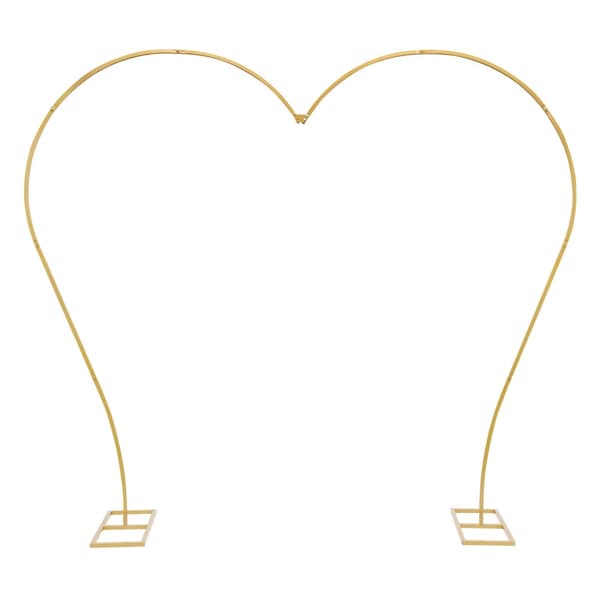 Ballongbåge, hjärtformad design, kolstål, mått 2,65 m x 2,35 m,Guld, XXL