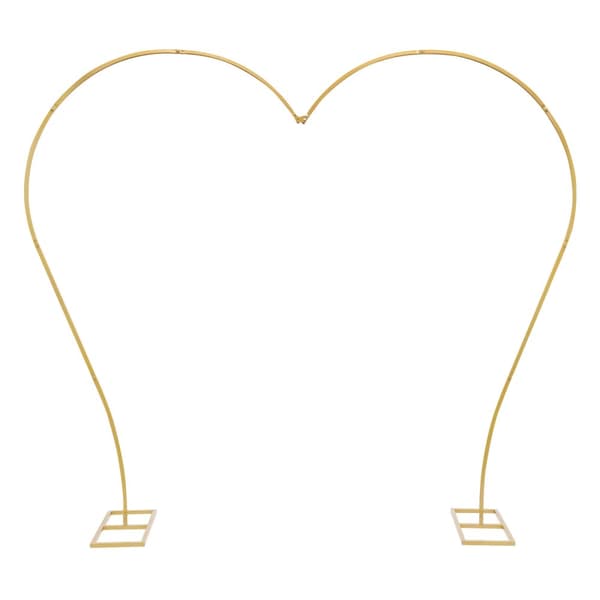 Ballongbåge, hjärtformad design, kolstål, mått 2,65 m x 2,35 m,Guld, XXL
