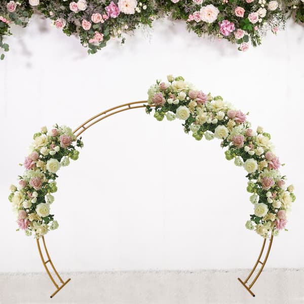 Bryllupsbue Stativ, Guld Kulstofstål, Fritstående Design, 2,7m x 2,3m Størrelse,M