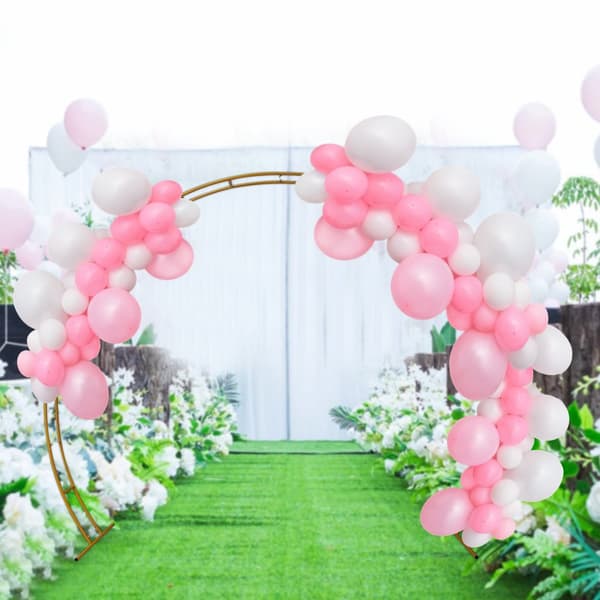 Bryllupsbue Stativ, Guld Kulstofstål, Fritstående Design, 2,7m x 2,3m Størrelse,M