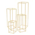Miniatyrbillede 1 af 2: Metal Bryllupsblomsterstand, 4 Forskellige Højder, Hult Geometrisk Design, 10 kg Kapacitet,Guld, M