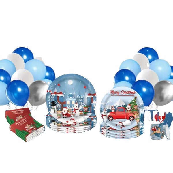 Joulupartytarvikkeet, puumateriaali, värikäs muotoilu, täydellinen setti,kuten näytetään