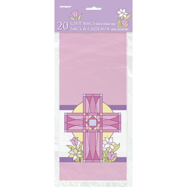Unique Party Sacred Cross Cello Bags (förpackning med 20) Pink One Size
