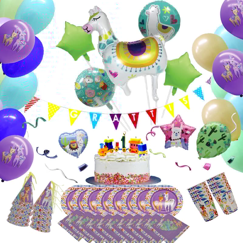 1 år kalaspaket Lama / barnkalas set / Party set