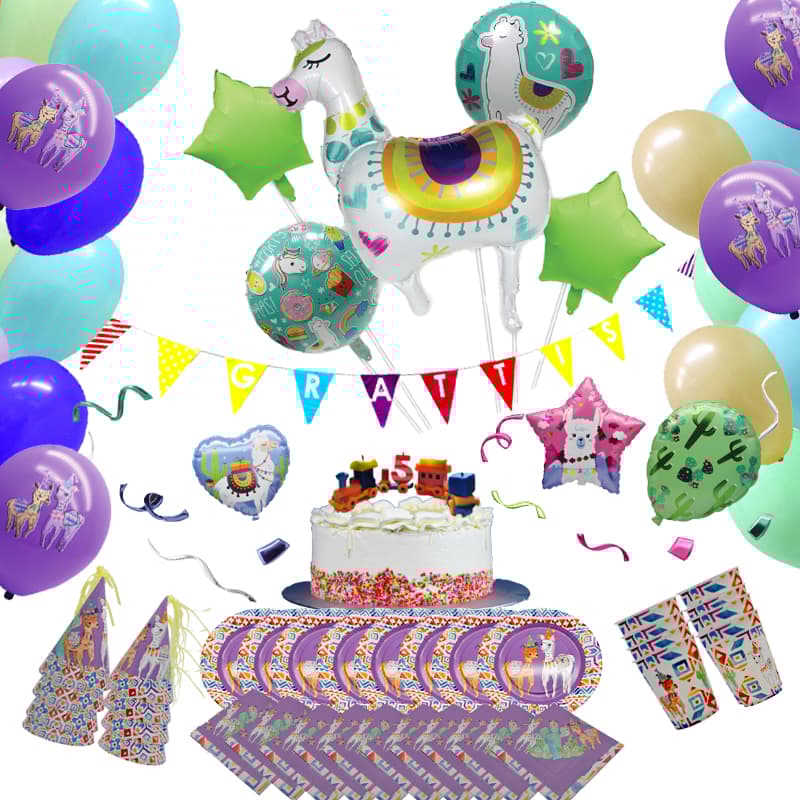 5 år kalaspaket Lama / barnkalas set / party set