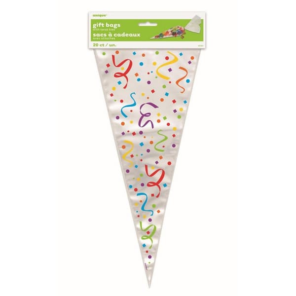 Unique Party Konfetti-partypåsar i cellofan (20-pack) Multicoloured One Size