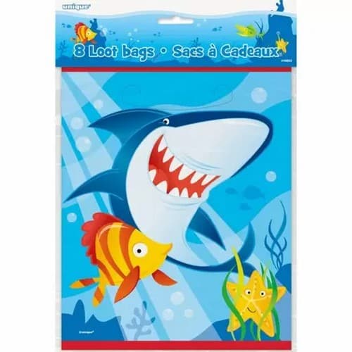 Unique Party Påsar för hajkalas (8-pack) Blue One Size