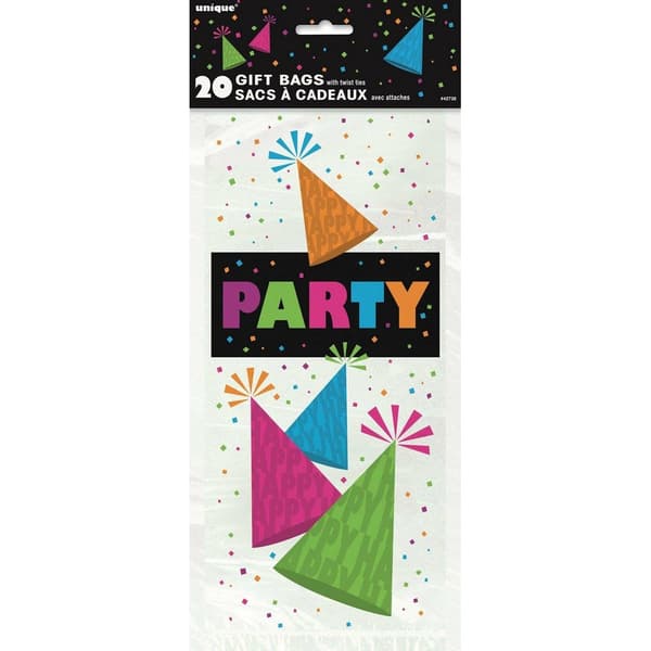 Unique Party Konfetti-partypåsar i cellofan (20-pack) Multicoloured One Size