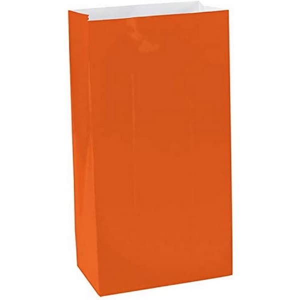 Amscan Mini godispåse i papper (12 st) Orange One Size