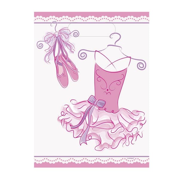 Unique Party Ballerina Party Bags (Pack of 8) Pink/White One Size