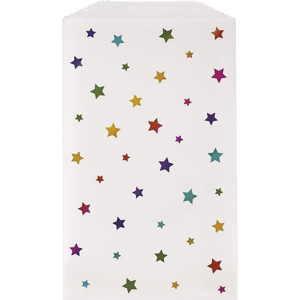 Unique Party Godispåse i folie med regnbågsstjärnor (4-pack) White/Multicoloured One Size