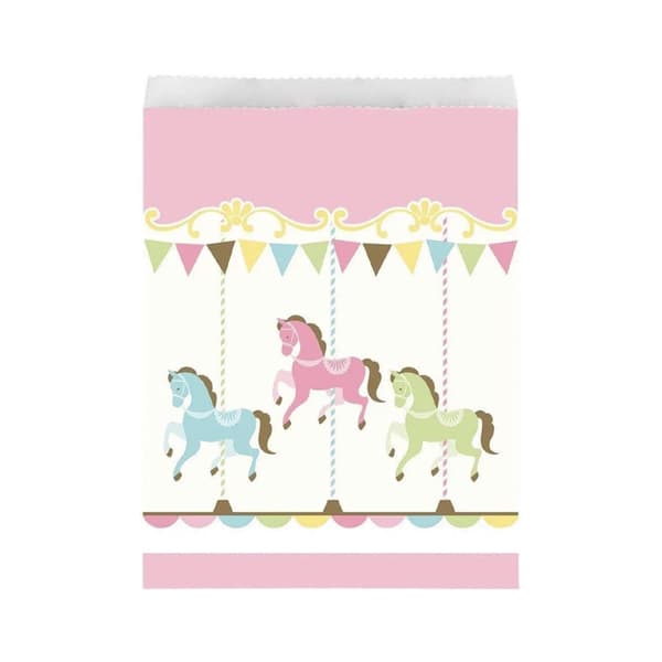 Creative Party Festpåsar av karusellpapper (8-pack) Pink/White L
