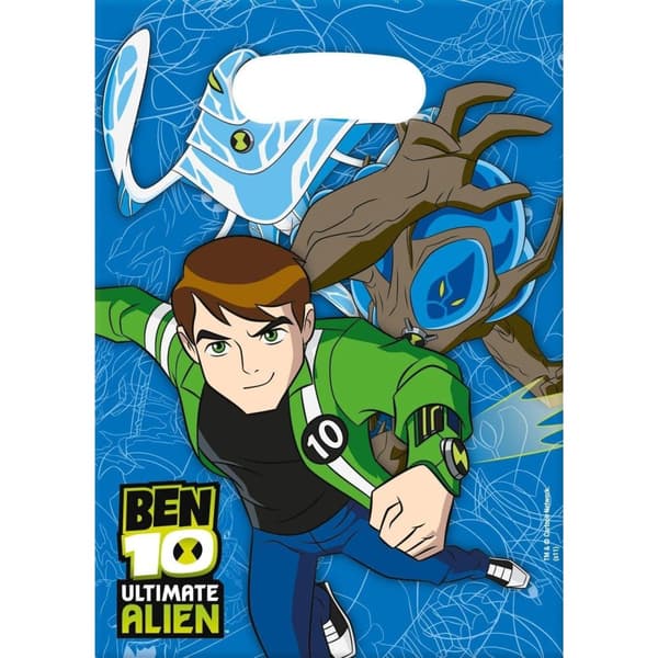 Ben 10: Ultimate Alien Party Bags (Pack of 6) Blue/Green One Size