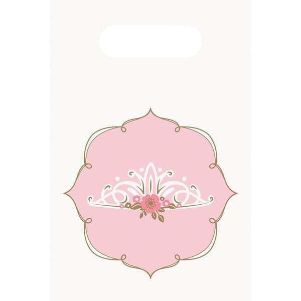 Amscan Princess For A Day Paper Birthday Party Bags (Pack of 8) White/Pink One Size