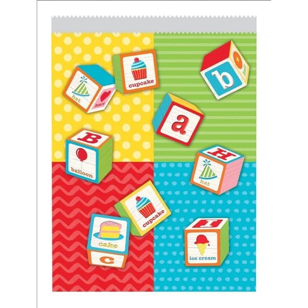 Creative Party ABC Paper Birthday Party Bags (Pack of 10) Multicoloured 8.8in x 6.5in