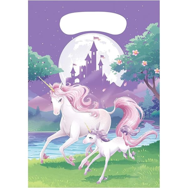 Creative Converting Unicorn Fantasy Party Bags (Pack of 8) Purple/Green/White One Size