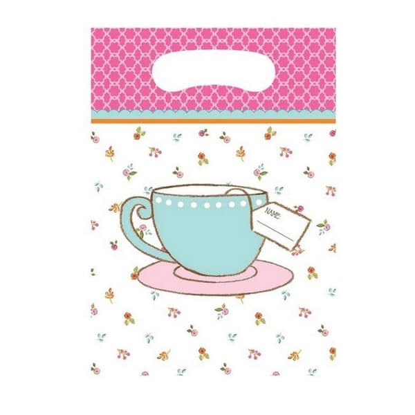 Creative Party Tea Time Hoffmaster Group Party Bags (Pack of 8) White/Pink One Size