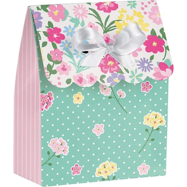 Creative Party Dainty Flowers påsar för tebjudning (12 st) Green/Pink/White One Size