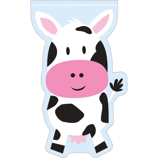 Creative Party Farmhouse Fun Shaped Cellophane Party Bag (Pack of 12) White/Black/Pink One Size