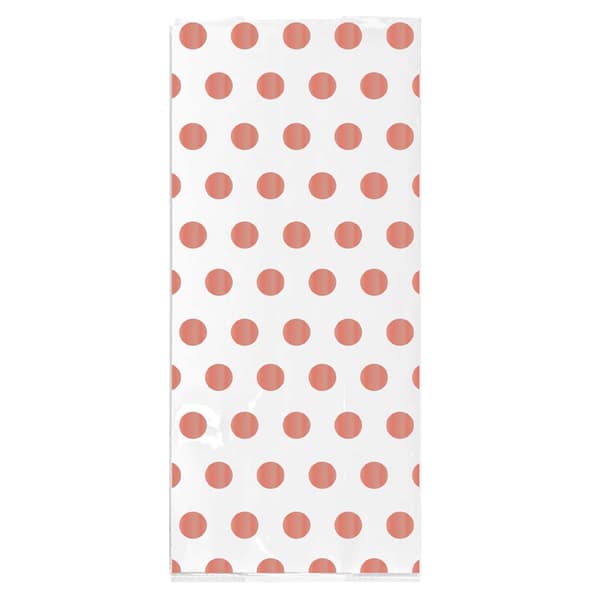 Anniversary House Polkaprikkede cellofanposer til fest (pakke med 20 stk.) Clear/Rose Gold One Size