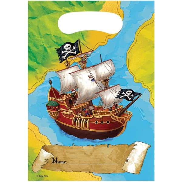 Buried Treasure Pirate Party Bags (Pack of 8) Multicoloured One Size