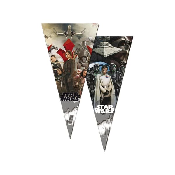 Star Wars Characters Plastic Cone Party Bags (Pack of 6) Multicoloured One Size