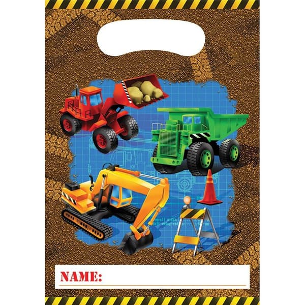 Creative Party Construction Truck Party Bags (Pack of 8) Multicoloured One Size