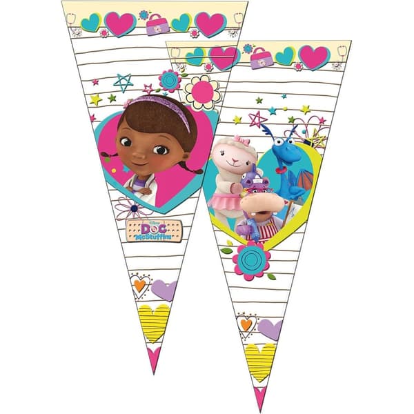 Doc McStuffins Cone Party Bags (Pack of 10) Multicoloured One Size